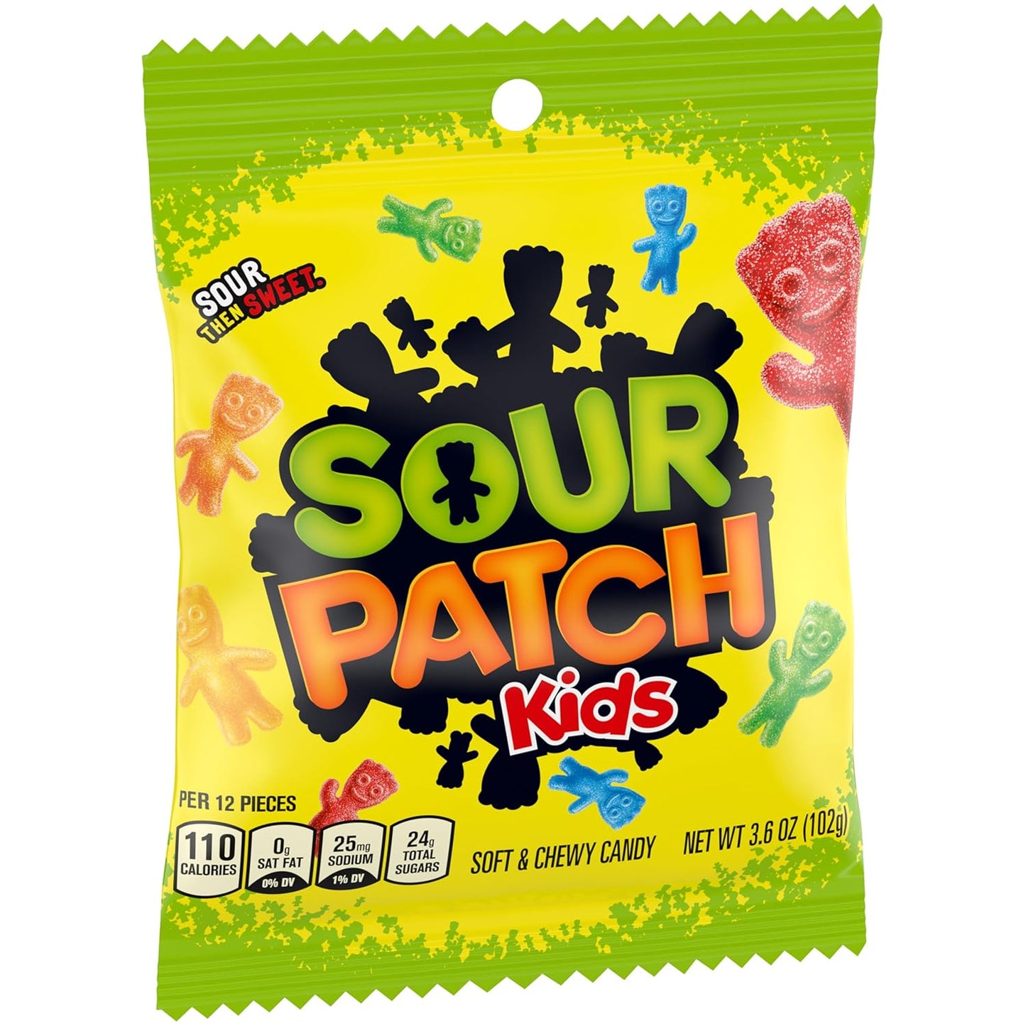 Sour Patch Kids Original Soft & Chewy Candy 3.6oz Bag Pack of 12 – Parent-Approved Pantry Snack for Lunchboxes, Road Trips, and Playdates