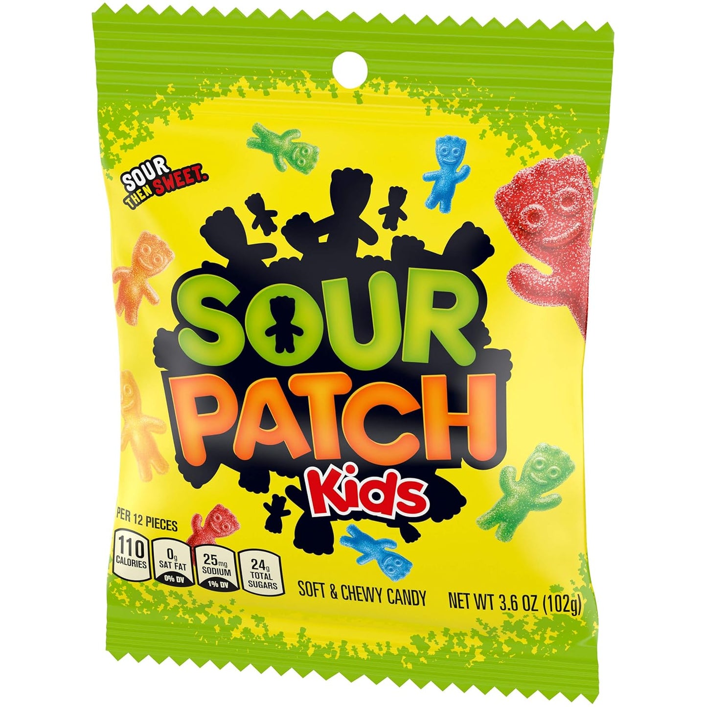 Sour Patch Kids Original Soft & Chewy Candy 3.6oz Bag Pack of 12 – Parent-Approved Pantry Snack for Lunchboxes, Road Trips, and Playdates