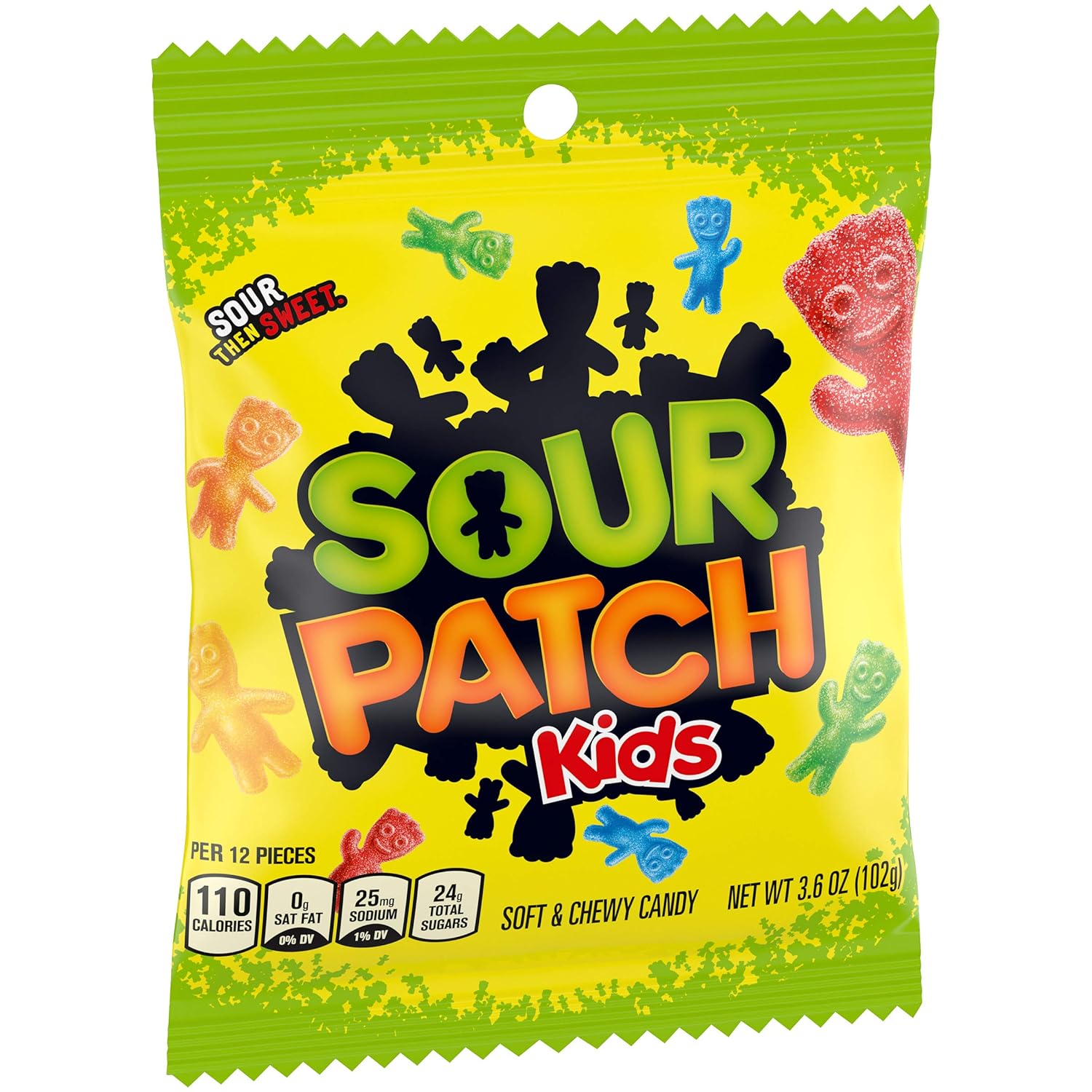 Sour Patch Kids Original Soft & Chewy Candy 3.6oz Bag Pack of 12 – Parent-Approved Pantry Snack for Lunchboxes, Road Trips, and Playdates