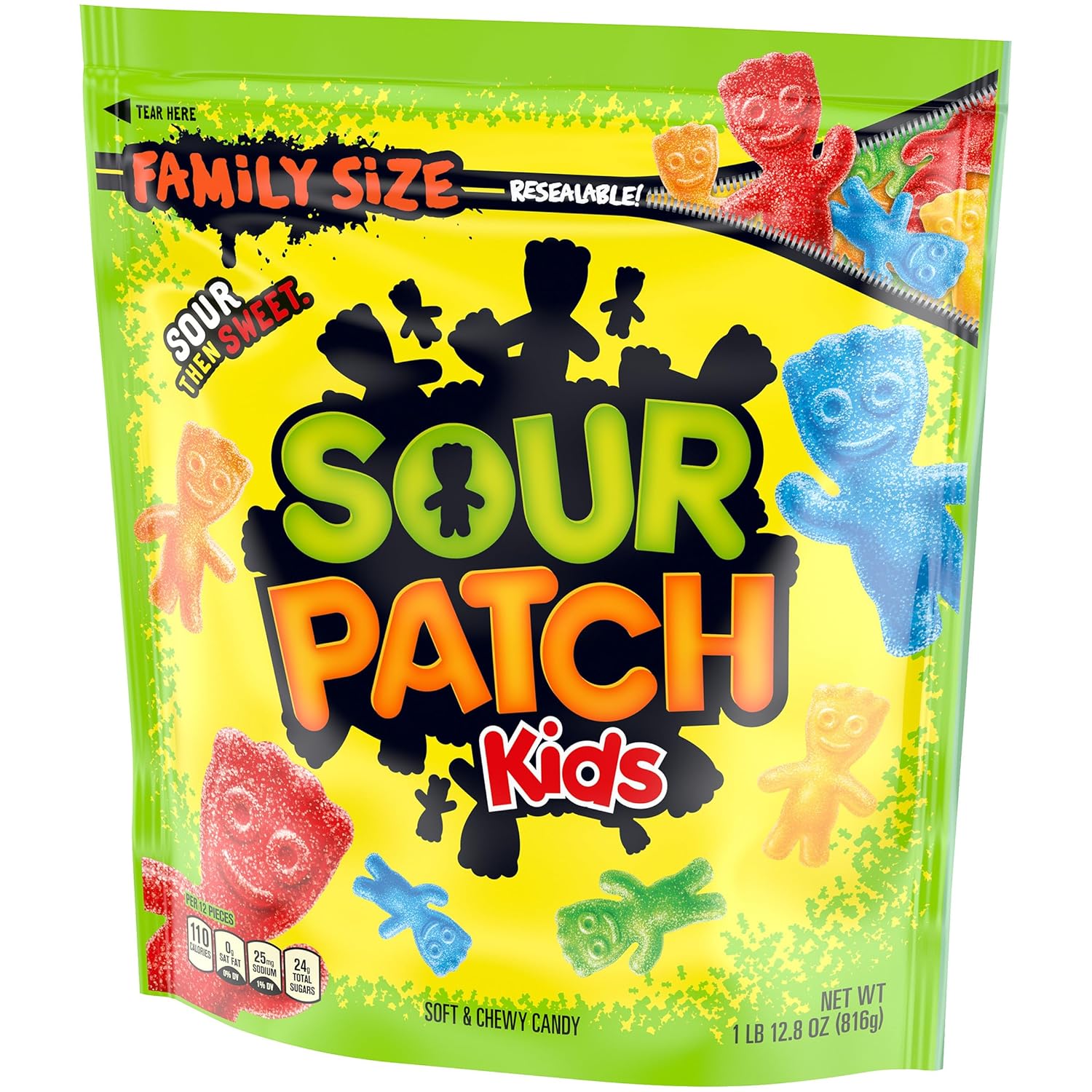SOUR PATCH KIDS Soft Chewy Sour Then Sweet Candy, 1.8 lb Pantry Staple for Picky Eaters and Weekend Family Movie Nights