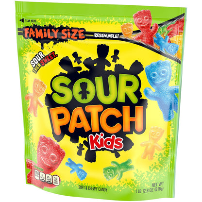 SOUR PATCH KIDS Soft Chewy Sour Then Sweet Candy, 1.8 lb Pantry Staple for Picky Eaters and Weekend Family Movie Nights