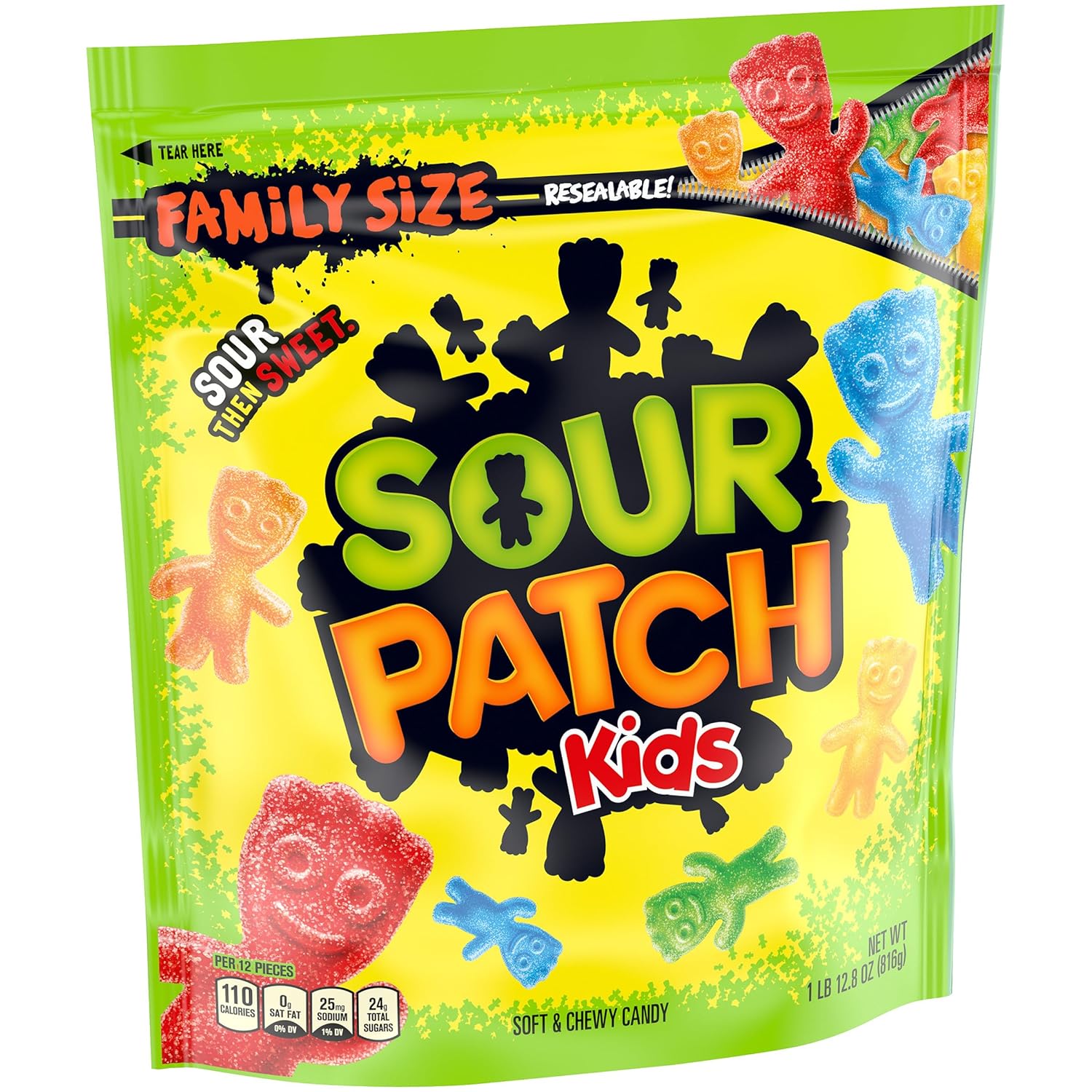 SOUR PATCH KIDS Soft Chewy Sour Then Sweet Candy, 1.8 lb Pantry Staple for Picky Eaters and Weekend Family Movie Nights