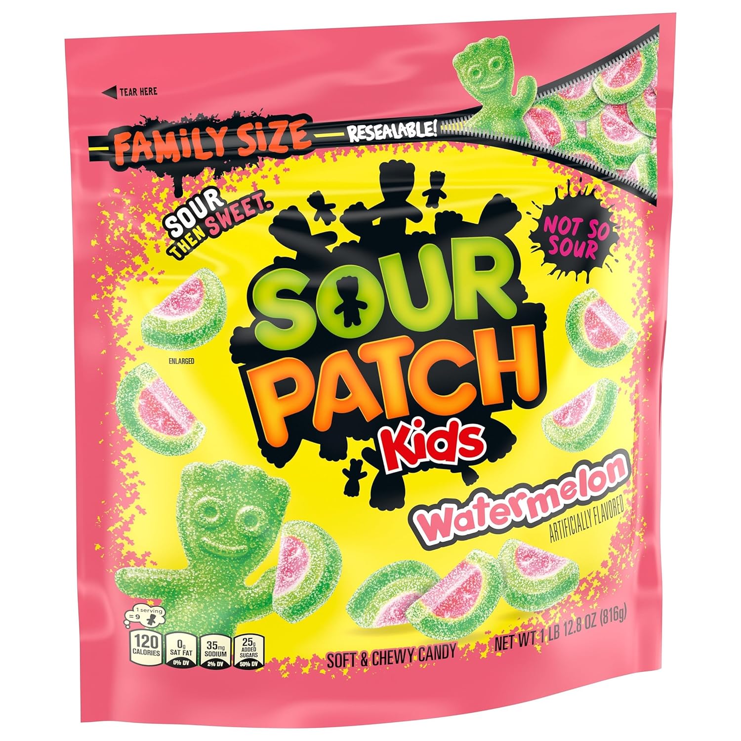 SOUR PATCH KIDS Watermelon Soft & Chewy Candy – Parent-Approved Chewy Candy Share for Kids Movie Night, 1.8 lb
