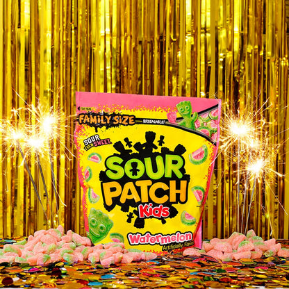 SOUR PATCH KIDS Watermelon Soft & Chewy Candy – Parent-Approved Chewy Candy Share for Kids Movie Night, 1.8 lb