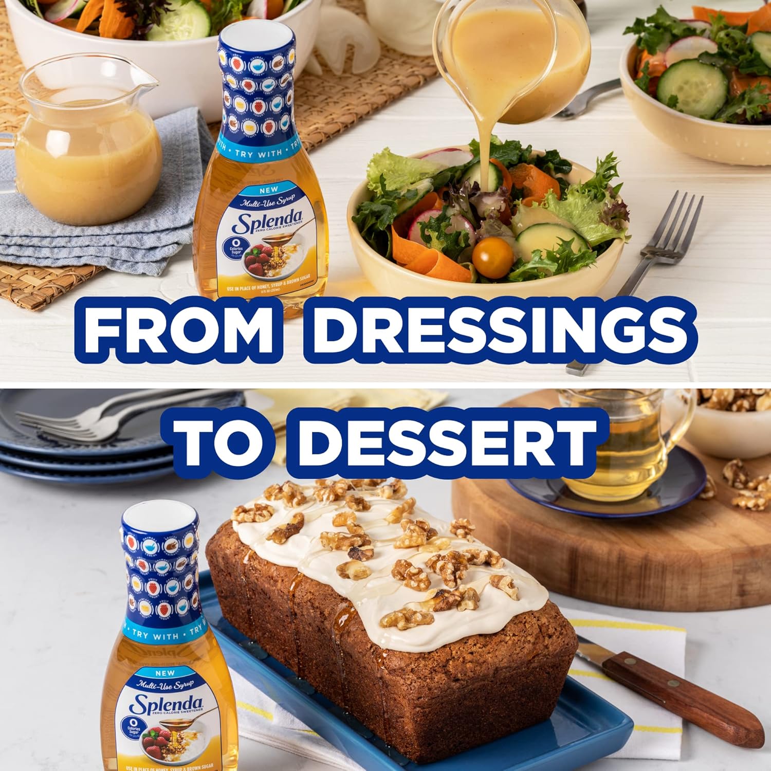 Splenda Allulose Syrup, Dietitian-Recommended Zero Calorie Syrup for Weight Management Routines, Sweetener for Baking and Glazing
