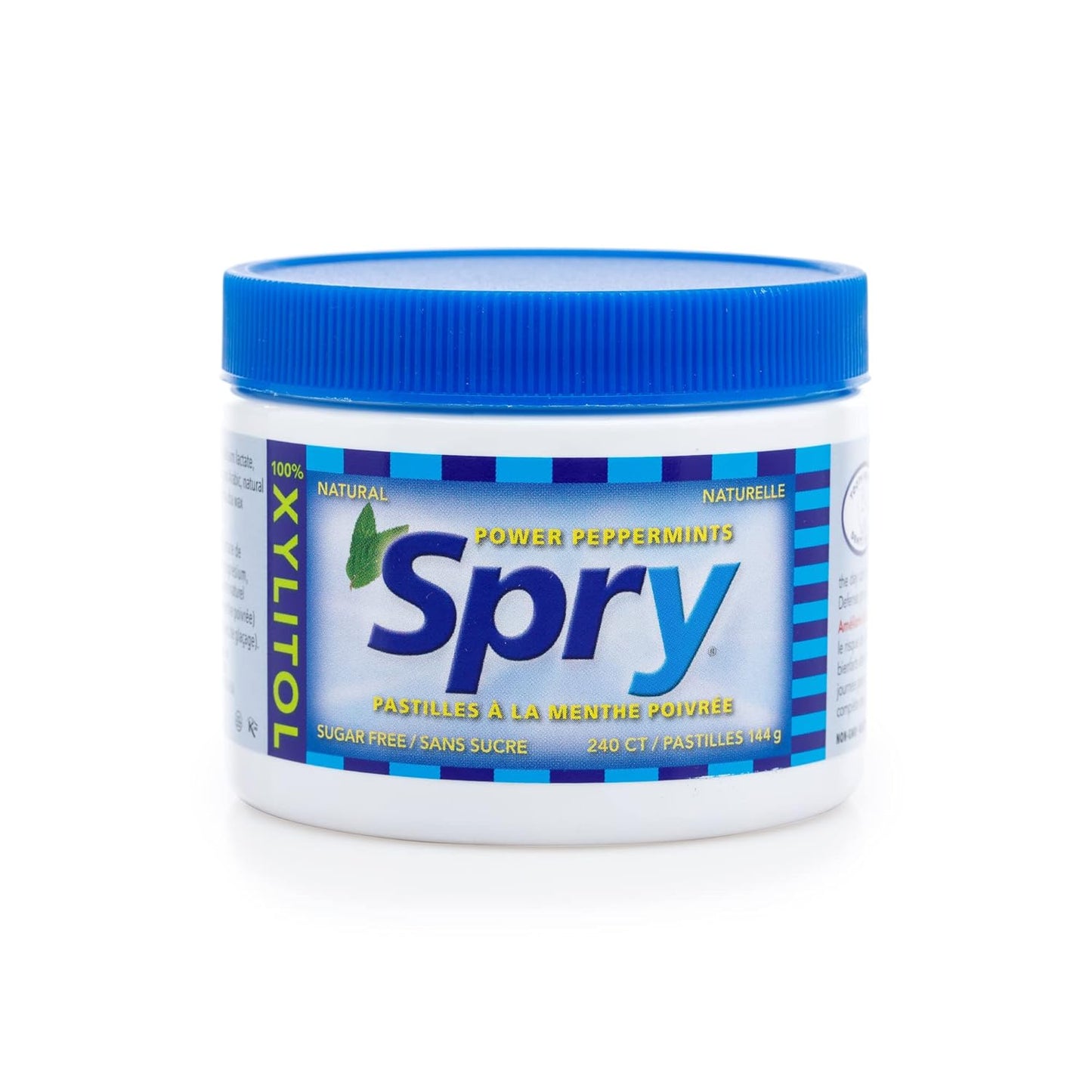 Spry Sugar-Free Peppermint Mints – Workplace Meeting Breath Freshener and Dry Mouth Solution, Bulk 240 Tin
