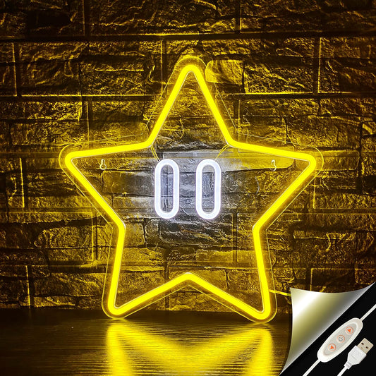 star-shaped flexible led neon tube on an acrylic backplate