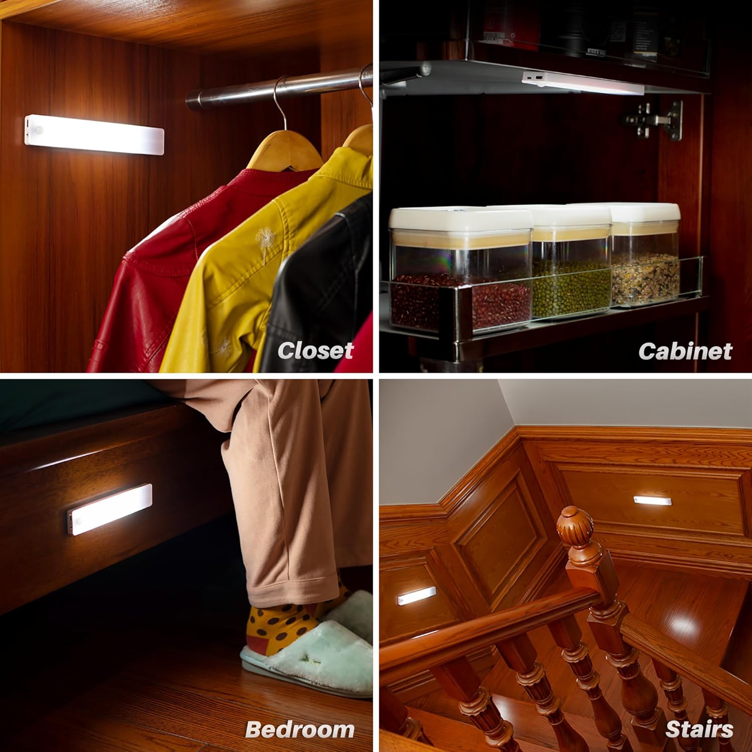 STAR-SPANGLED Under Cabinet Lighting Rechargeable, Simple Motion Activated Lighting for Intentional Homes, 2 Pack