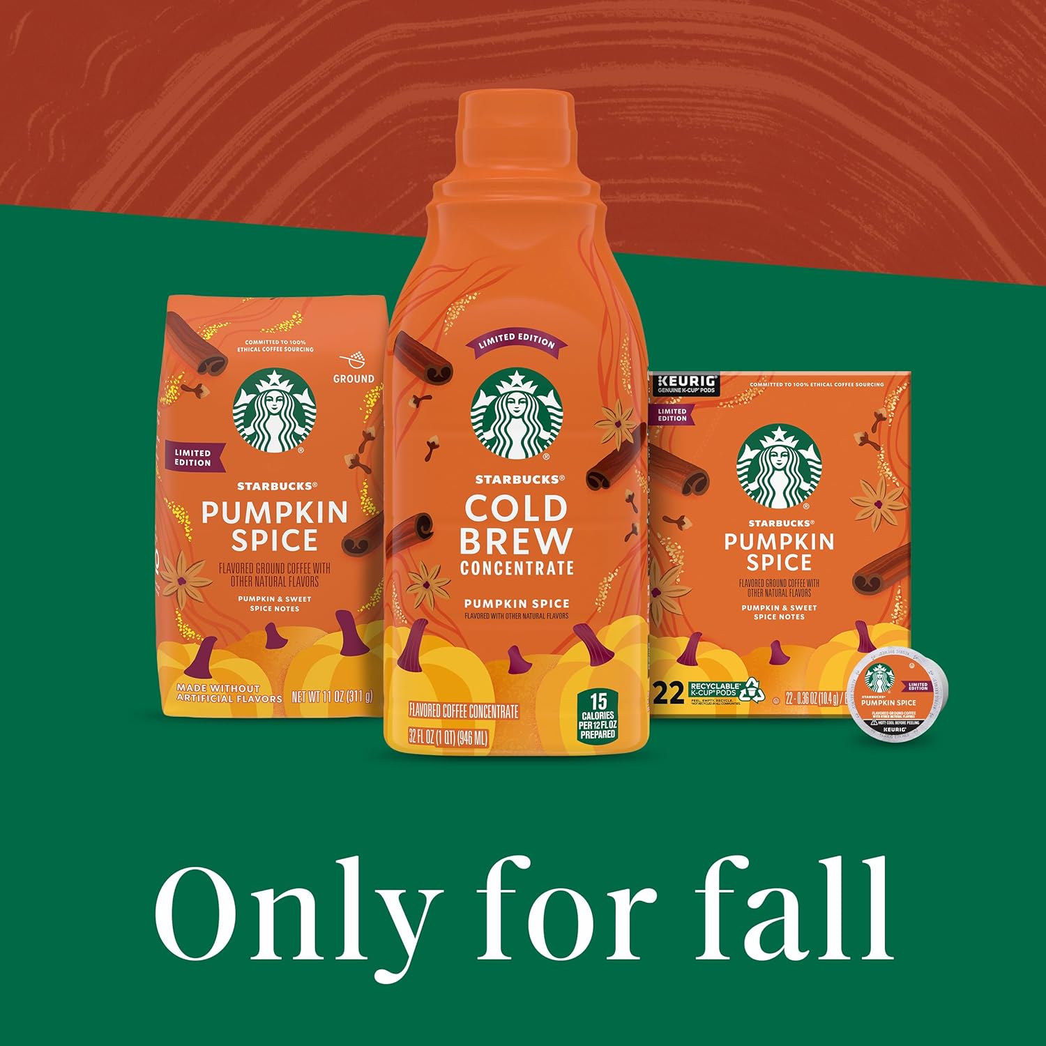 Starbucks Cold Brew Pumpkin Spice Concentrate – Outdoor Brunch Pumpkin Drink, 32 oz Limited Edition