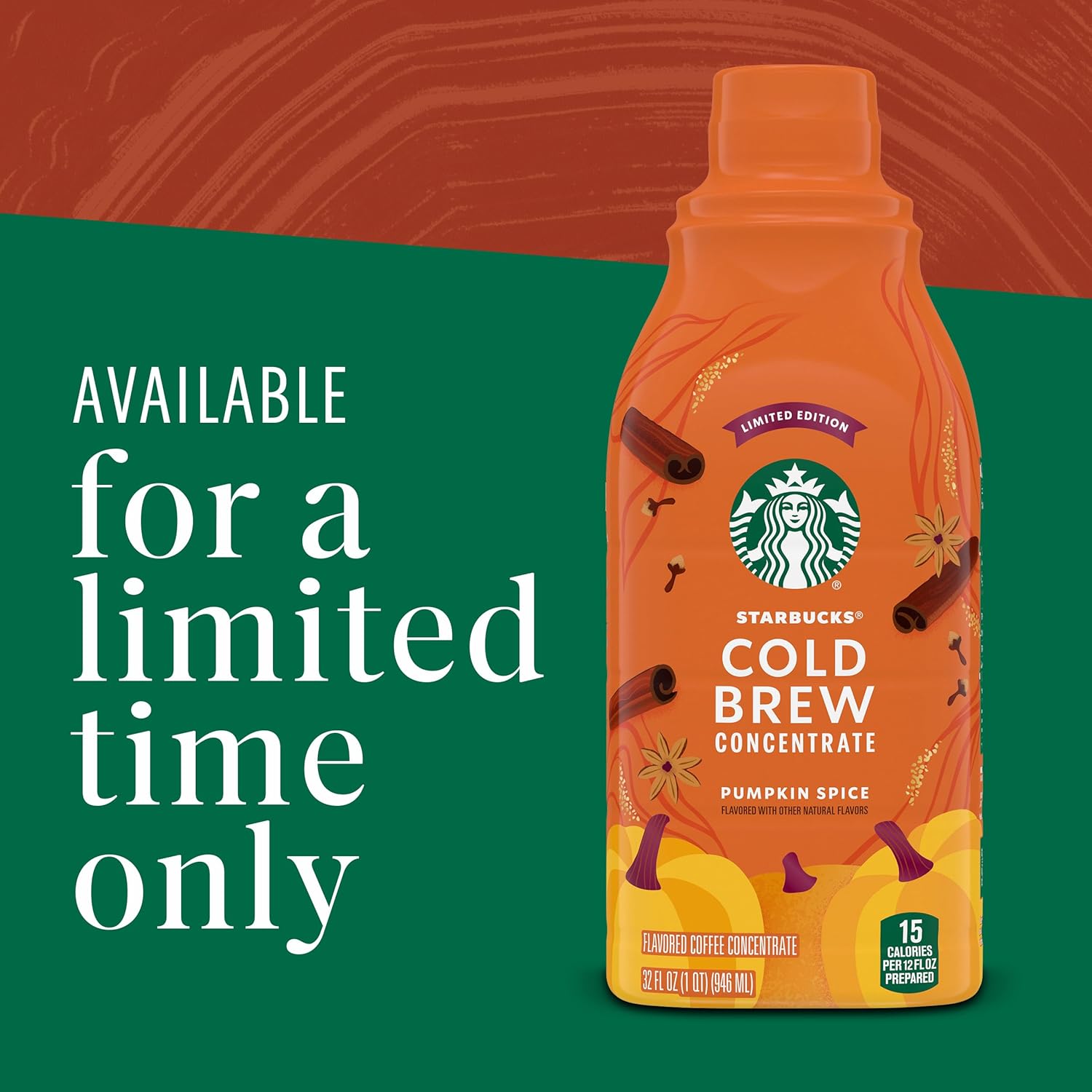 Starbucks Cold Brew Pumpkin Spice Concentrate – Outdoor Brunch Pumpkin Drink, 32 oz Limited Edition