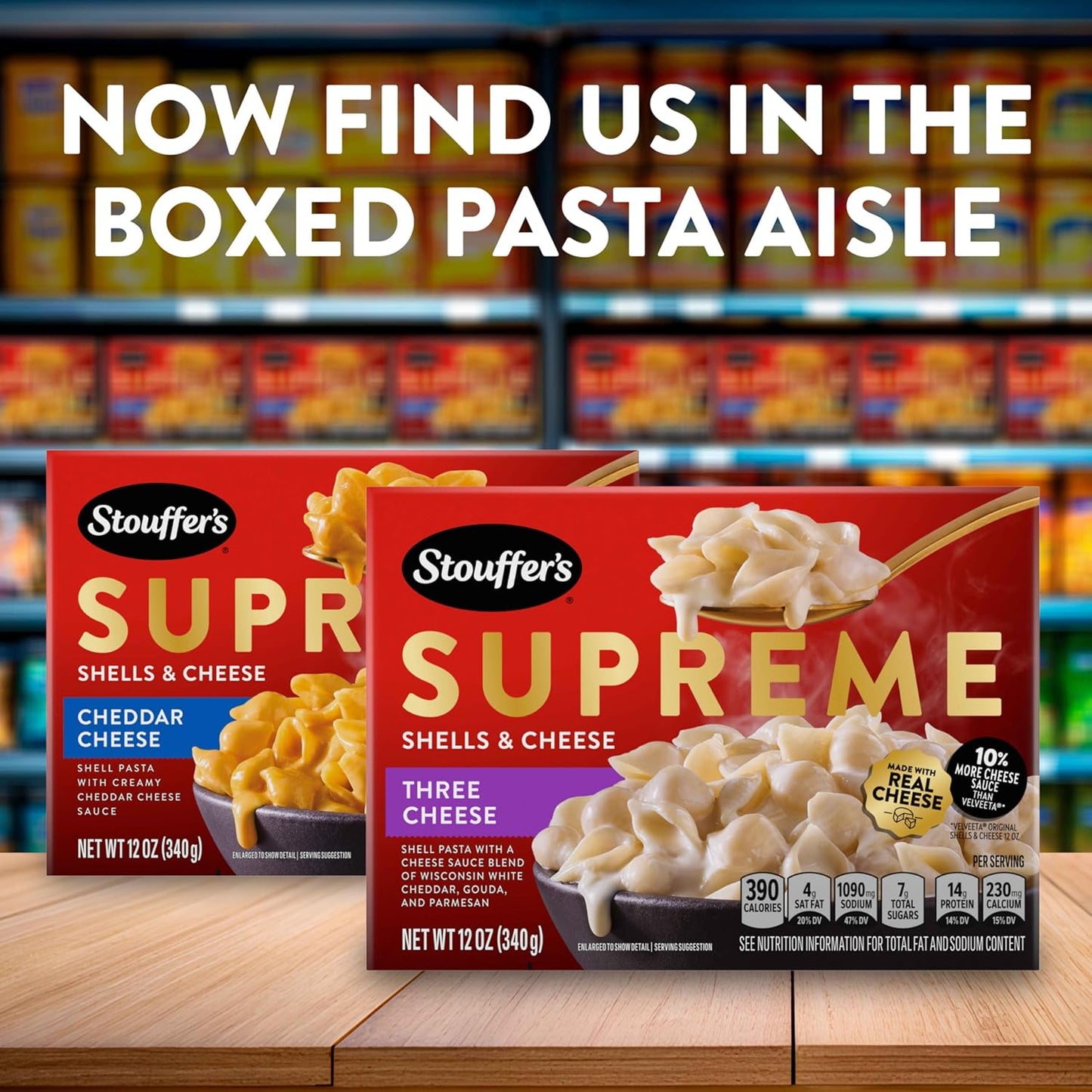 Stouffer's Supreme Shells Three Cheese Stovetop Mac – Comfort Food Side Dish for Family Table, Real Cheese