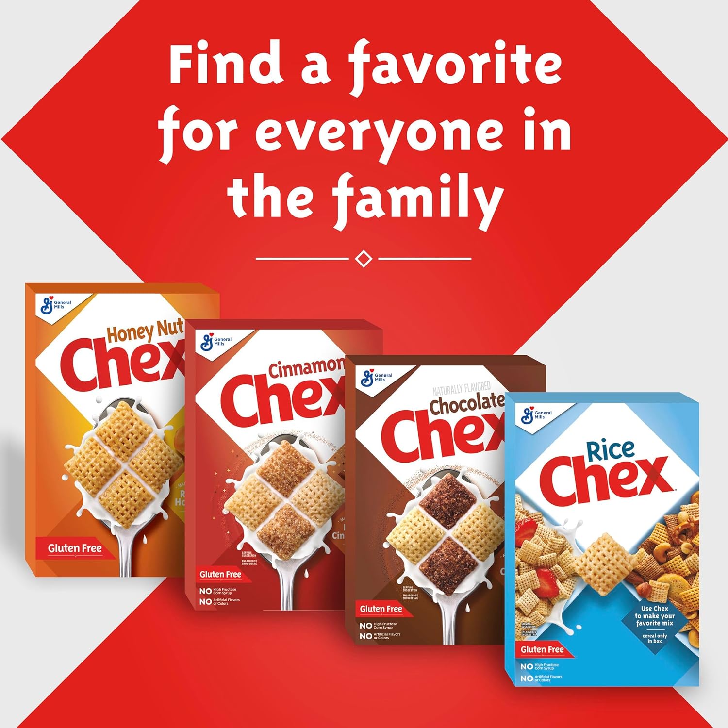 Strawberry Vanilla Chex Fortified Rice Cereal – Crunchy Lunchbox Snack for School and After School
