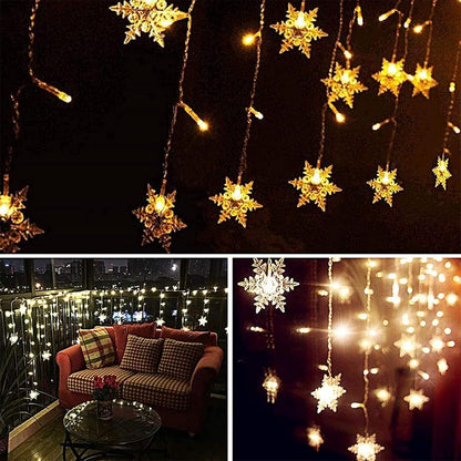 String Lights LED Curtain – 96 LED Hanging Fairy Light for Dorm Room and Cozy Home Ambiance, Warm White