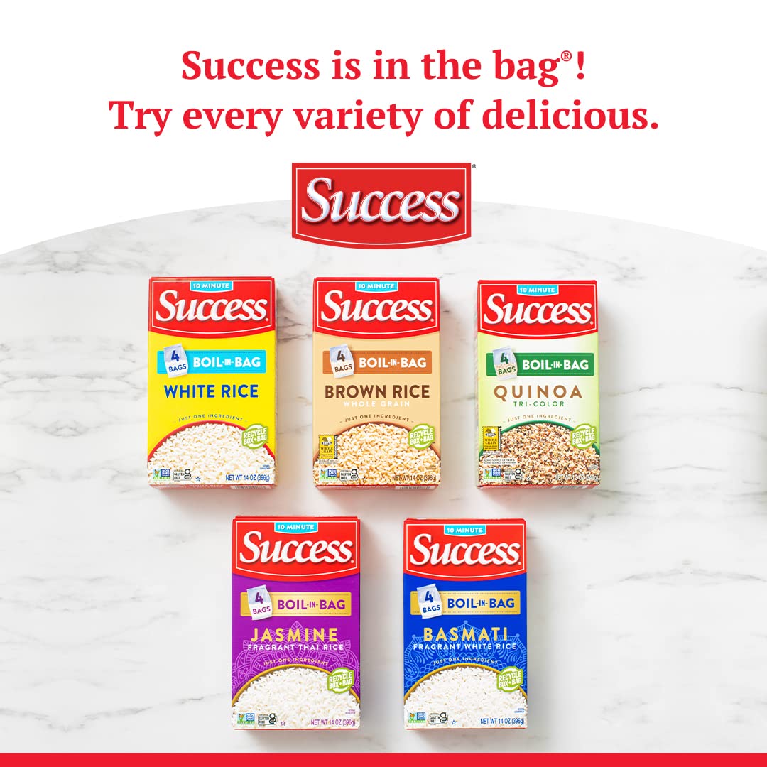 Success Boil-in-Bag Rice, Wholesome Pre-Portioned Side for Balanced Bowl and Stir-Fry Diets, Ready in 10 Minutes