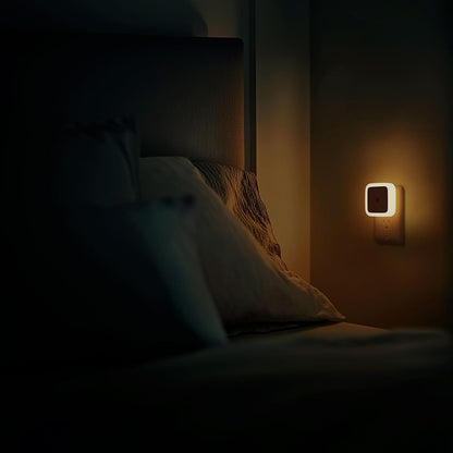 Sujeet LED Night Light – Low Profile White Nightlamp 4-Pack for Uncluttered Bedrooms, Hallways and Laundry Rooms