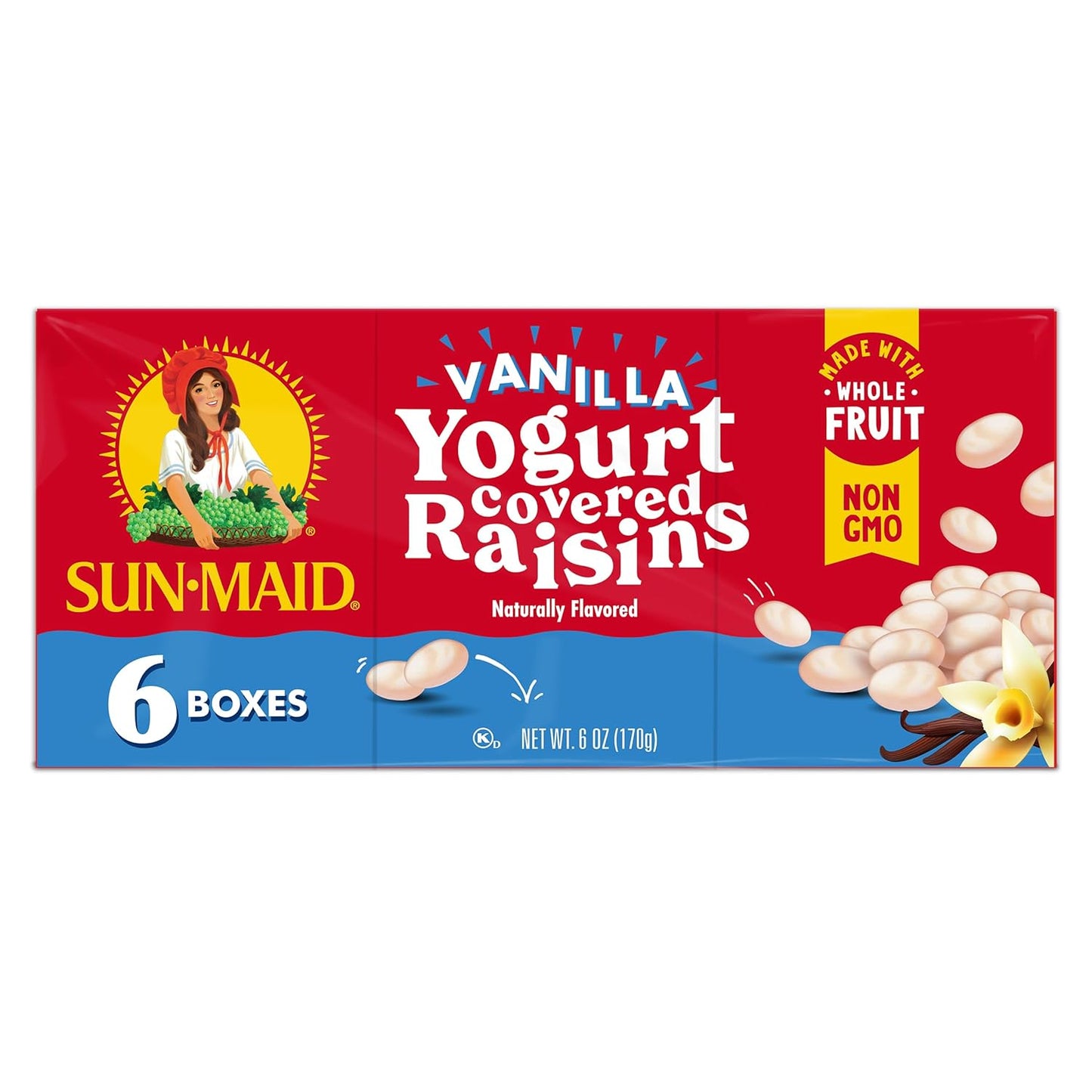 Sun-Maid Strawberry Yogurt Raisins – Wholesome Sweet Snack for Wellness Lifestyles, 1 oz Single-Serve Pouches