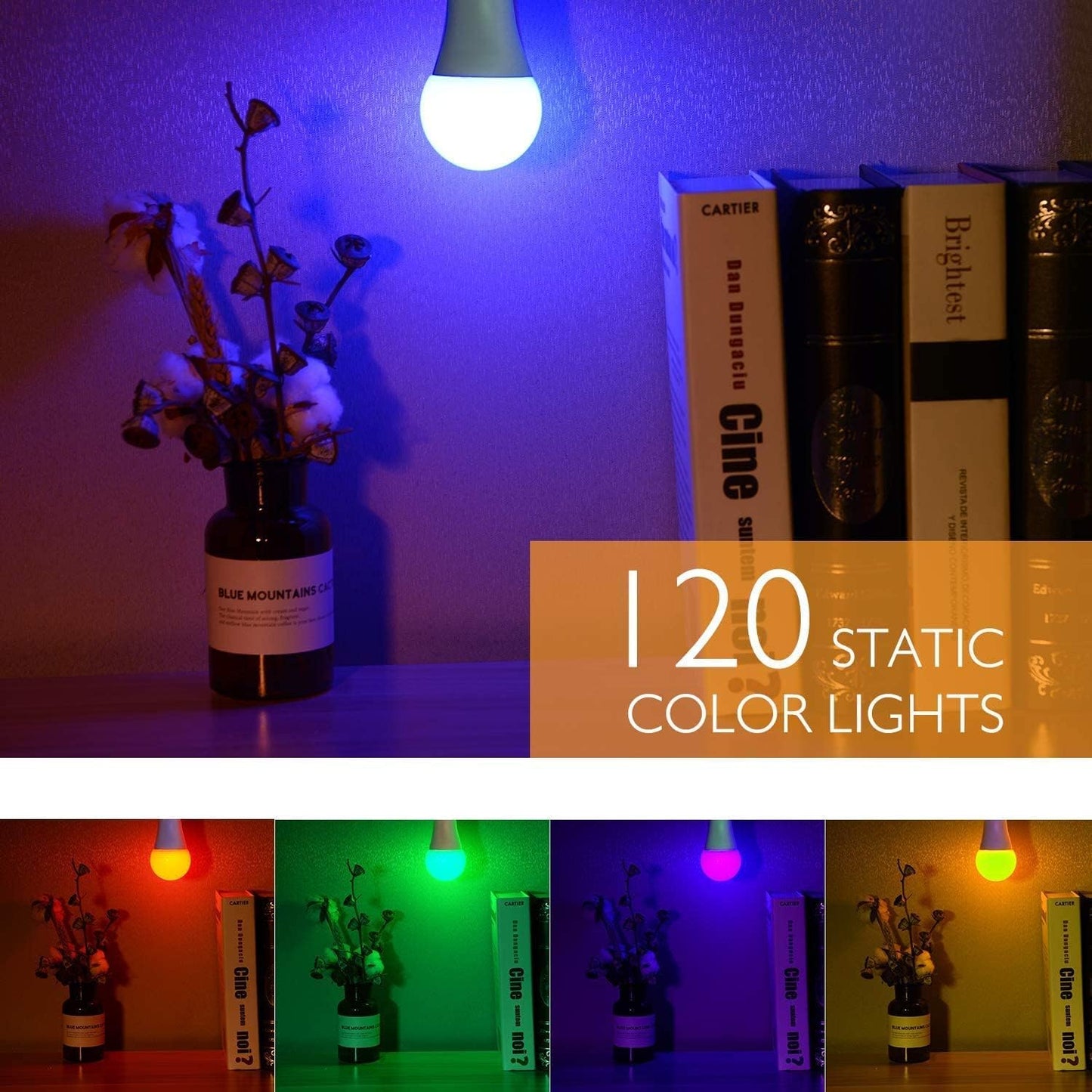 SUNNEST LED Color Therapy Bulb – Mindful Evening Routine Lighting, 120 Color E26 with Warm White and Remote Dimming