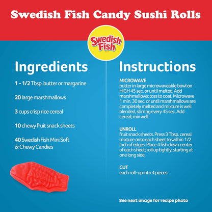 Swedish Fish Mini Fish Chews – Beach Day, Ballgame, and Outdoor Festival Snack for On-the-Go Chewy Treat Cravings, 24 Count
