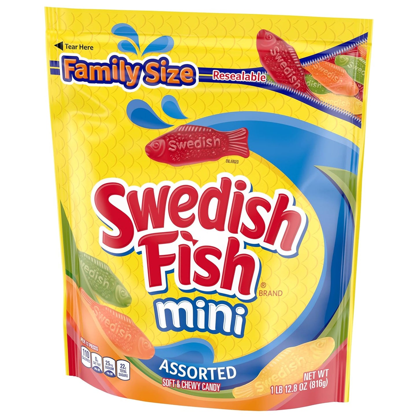 Swedish Fish Mini Fish Chews – Beach Day, Ballgame, and Outdoor Festival Snack for On-the-Go Chewy Treat Cravings, 24 Count