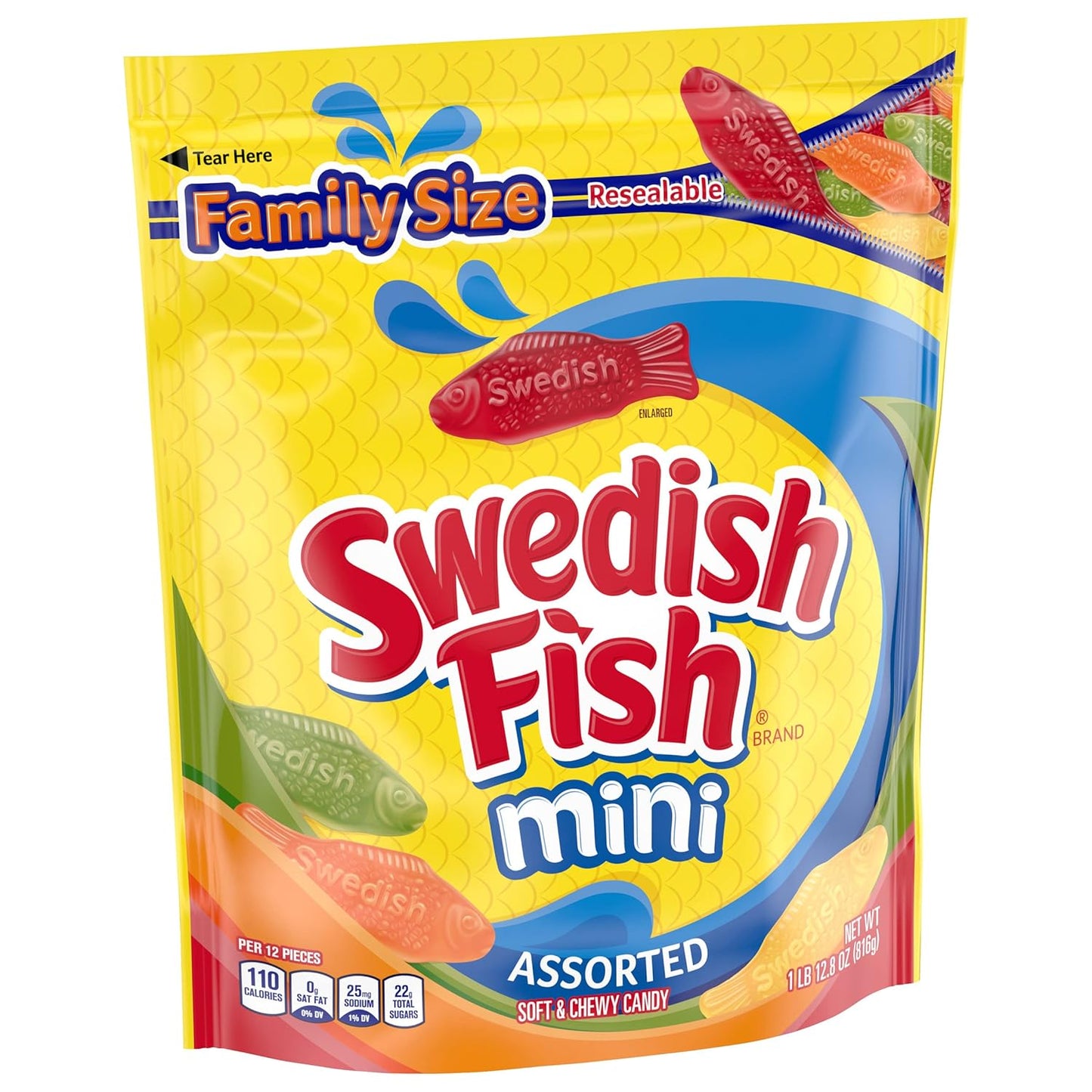 Swedish Fish Mini Fish Chews – Beach Day, Ballgame, and Outdoor Festival Snack for On-the-Go Chewy Treat Cravings, 24 Count