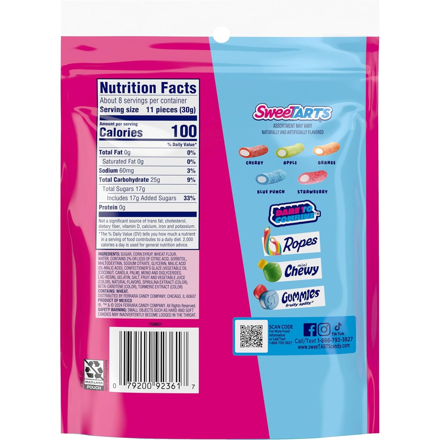SweeTARTS Mini Chewy Candy – Holiday Stocking Stuffer for Candy Lovers, 12 oz