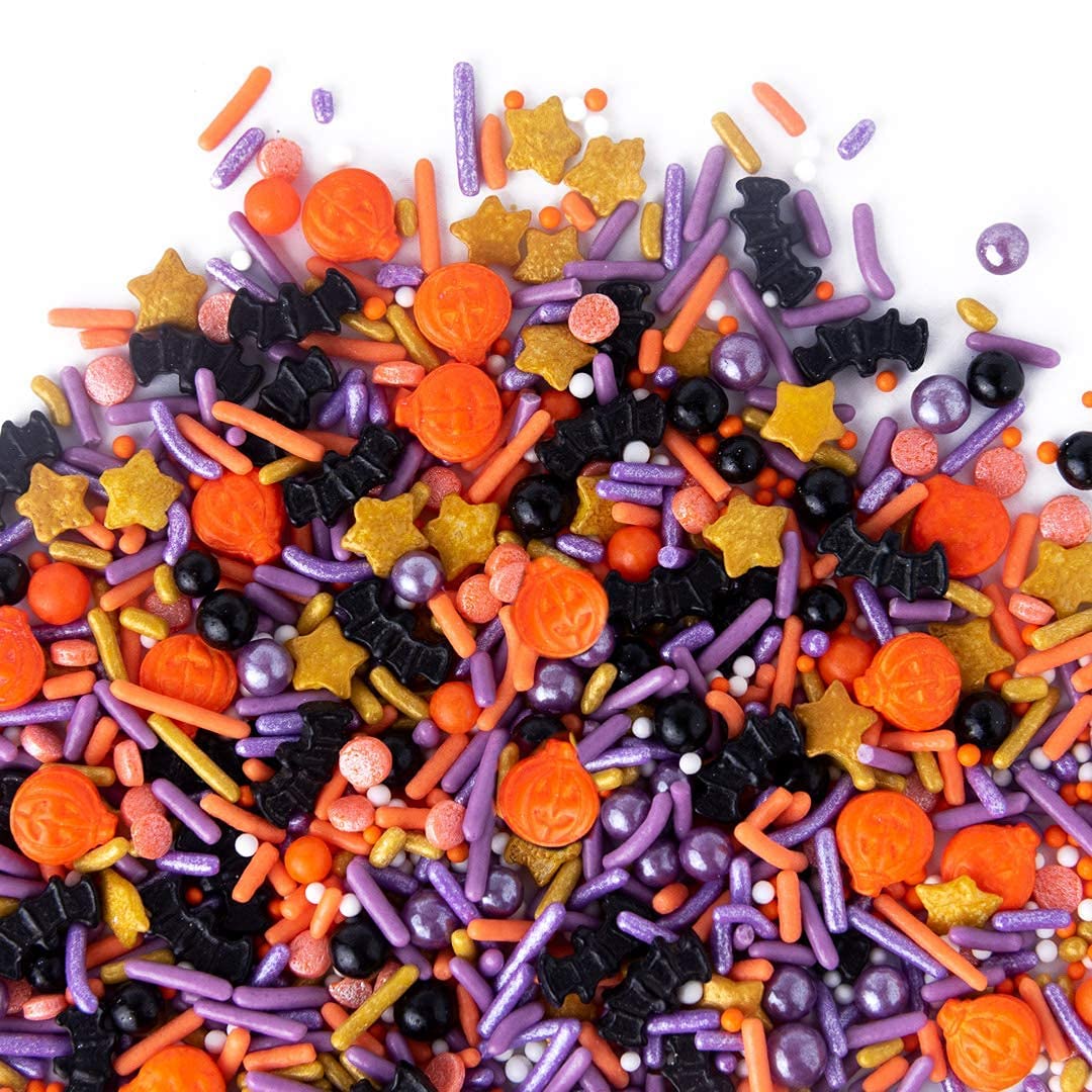 Sweets Indeed Sprinklefetti Halloween Sprinkles Jar – Child-Safe Candy Decorations for Monster Cookies & Cupcakes at Home