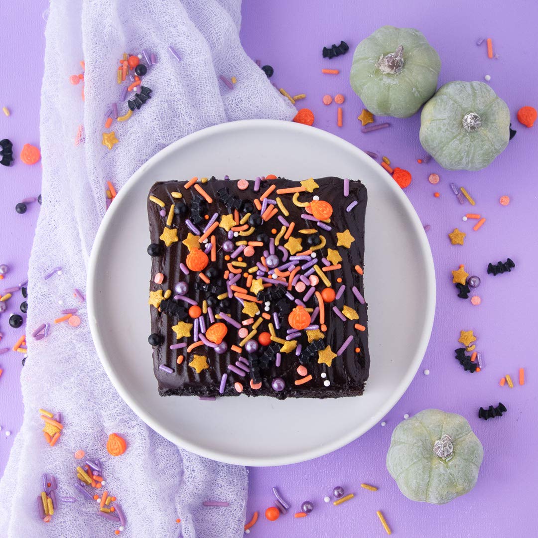 Sweets Indeed Sprinklefetti Halloween Sprinkles Jar – Child-Safe Candy Decorations for Monster Cookies & Cupcakes at Home
