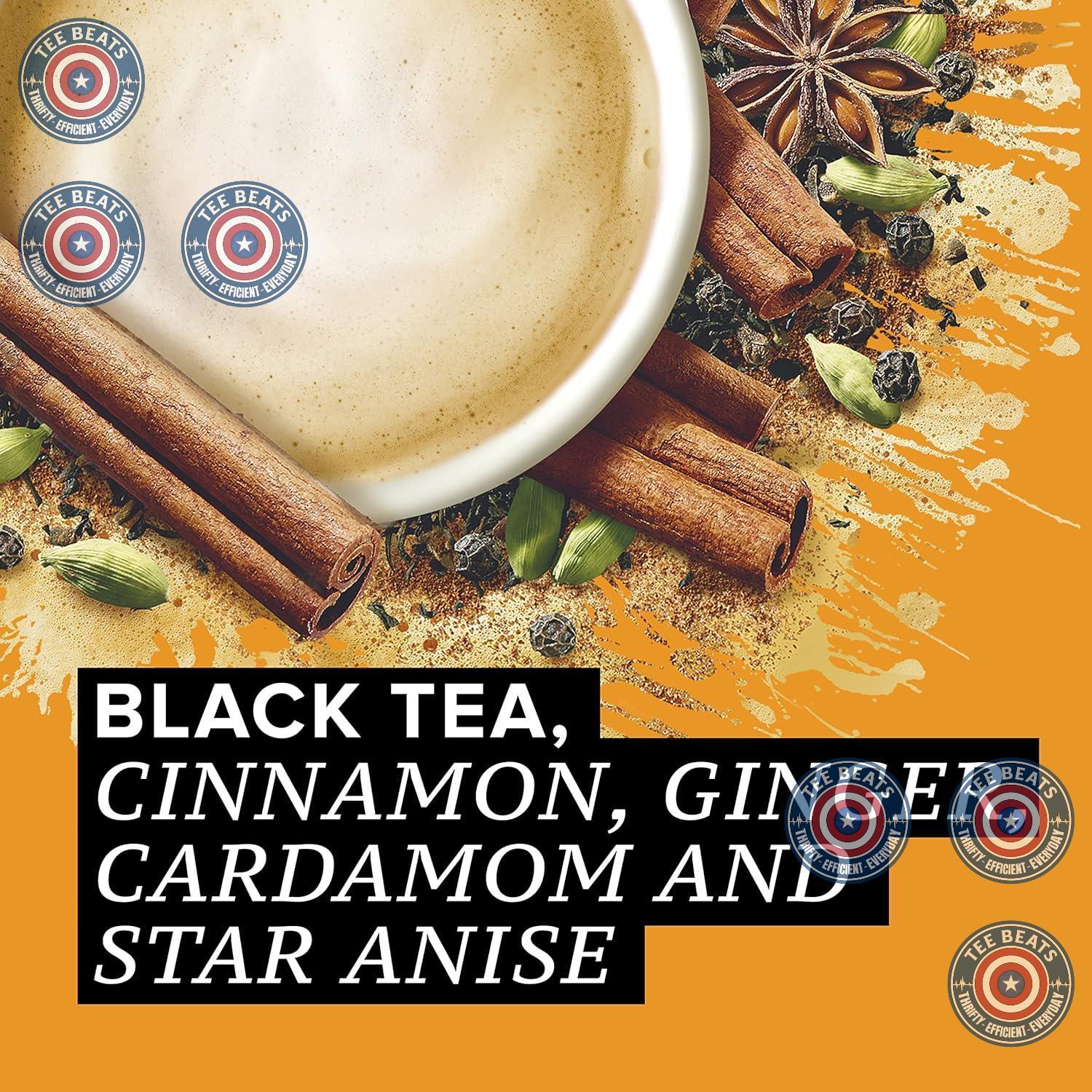 TAZO Classic Chai Tea Concentrate – Spiced Cinnamon Cardamom Mindful Beverage for Wellness Corner, 32 oz Carton