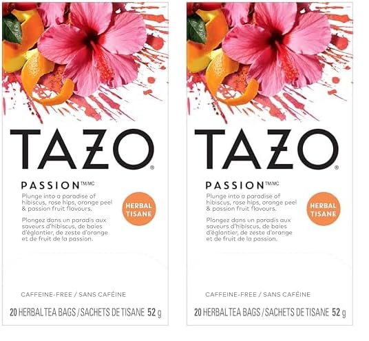 TAZO Passion Herbal Tea Bags – Gentle Hibiscus Blend Suitable for After School Warm Cup Routine