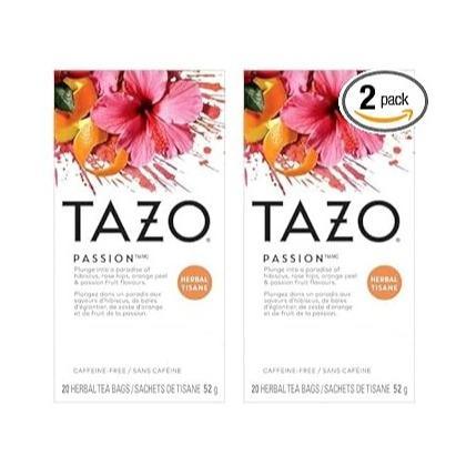 TAZO Passion Herbal Tea Bags – Gentle Hibiscus Blend Suitable for After School Warm Cup Routine