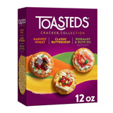 Toasteds Crackers Three-Flavor Box – Kid-Friendly Lunchbox Addition for School and Home, 12oz