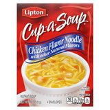 Lipton Cup-a-Soup Chicken Noodle Instant Soup – Nostalgic Self-Care Snack for Quiet Home Moments, 4 Single-Serve Cups