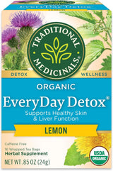 Traditional Medicinals Organic Detox Lemon Blend – Self-Care Gift Set Pick for Tea Lovers & Health-Conscious Women, 16 Bags