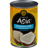 Simply Asia Unsweetened Coconut Milk for the Hostess, 13.66 fl oz Dairy-Free Can for Housewarming and Holiday Entertaining Gifts