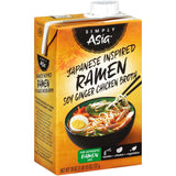 Simply Asia Japanese Inspired Ramen Soy Ginger Chicken Broth, 26 fl oz – No-MSG-Added Soup Base for Nutritious Family Meals