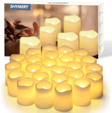SHYMERY Flameless Flickering Tea Light Candles 24 Pack Ready to Gift Set for Valentine Day Housewarming and Christmas