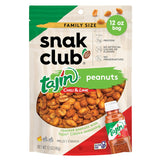 Snak Club Tajín Peanuts – Travel-Friendly Non-Perishable Snack for Hiking and Tailgates, Gluten-Free, 12 oz