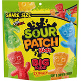 SOUR PATCH KIDS Big Kids Assorted Fruit Gummies for Kids' Snack Drawer, 12 oz Family Resealable Bag