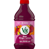 V8 Beet Ginger Lemon 100% Vegetable Juice – Desk-Side Energy Alternative to Sugary Coffee, 46 fl oz