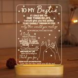 to My Bestie Gifts 3D Decorative Lamp – Modern Vanity Counter Accent, Sentimental Wooden Base LED Night Light
