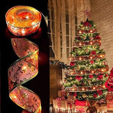 ANJAYLIA Christmas Ribbon Lights – Less Is More Bedroom and Entryway Styling, 32ft Battery Operated Gold Mesh for Quiet Spaces