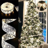 Aurora Glow 32ft Star Pattern Ribbon for Uncluttered Holiday Spaces – One Piece Lighting Solution, No Extra Garland Needed