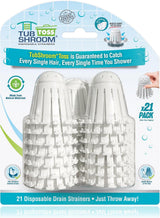 TubShroom Toss 21-Pack Disposable Tub Hair Traps - Keep Your Self-Care Bath Clog-Free and Undisturbed