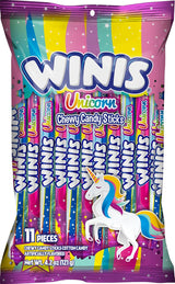 Winis Unicorn Chewy Candy Swirl in Cotton Candy Flavor – Affordable Giftable Treat for Birthday Gift Bags, Valentine Exchanges, and Office Holiday Draws | 4.3 Oz Pouch