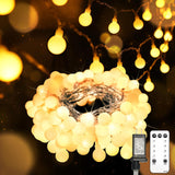 suddus Plug-in Globe Fairy Lights – Pet and Kid Friendly Indoor String Lights with Remote Timer for Bedroom Nightlight