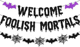 Halloween Banner Set for Kids Party – Pre-Assembled Welcome Sign and Hanging Bat for Nursery-Style Soft Spooky Decor