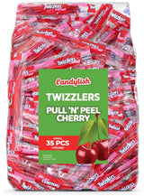 Twizlers Pull 'n' Peel Cherry Bulk Pack – Graduation Party Favor and Small Gift Idea, 1 lb Cherry Licorice