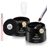Beetles Premium Builder Gel Collection – Salon-Grade Hard Gel Kit in Clear, Nude and Pink for the Polished Home