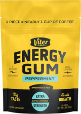 Viter Energy Peppermint Caffeine Gum – Vegan and Gluten-Free Energy for Wellness-Focused Professionals