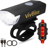 VivBike USB Bike Headlight and Tail Light – Useful Gift for Weekend Riders and Campus Bikers